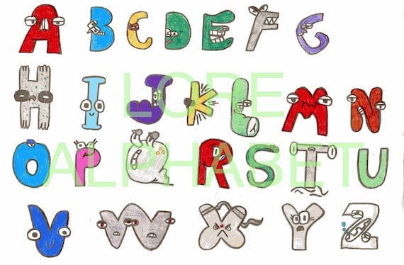 Alphabet Lore letters | Individual PNG Lore Letters | Hand drawn | digital  download