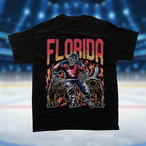 Chemise de hockey Floride - t-shirts graphiques - chemise squelette - t-shirt merchandising - chemise cadeau - chemise bootleg - vintage - chemise de hockey squelette - LNH