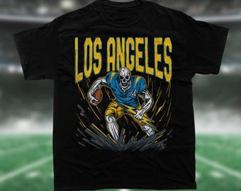 Chargers Football Shirt, Graphic Tees, Skeleton Shirt, Merch Tee, Gift Shirt, Bootleg Shirt, Los Angeles, Vintage Shirt, NFL Shirt, NY Shirt