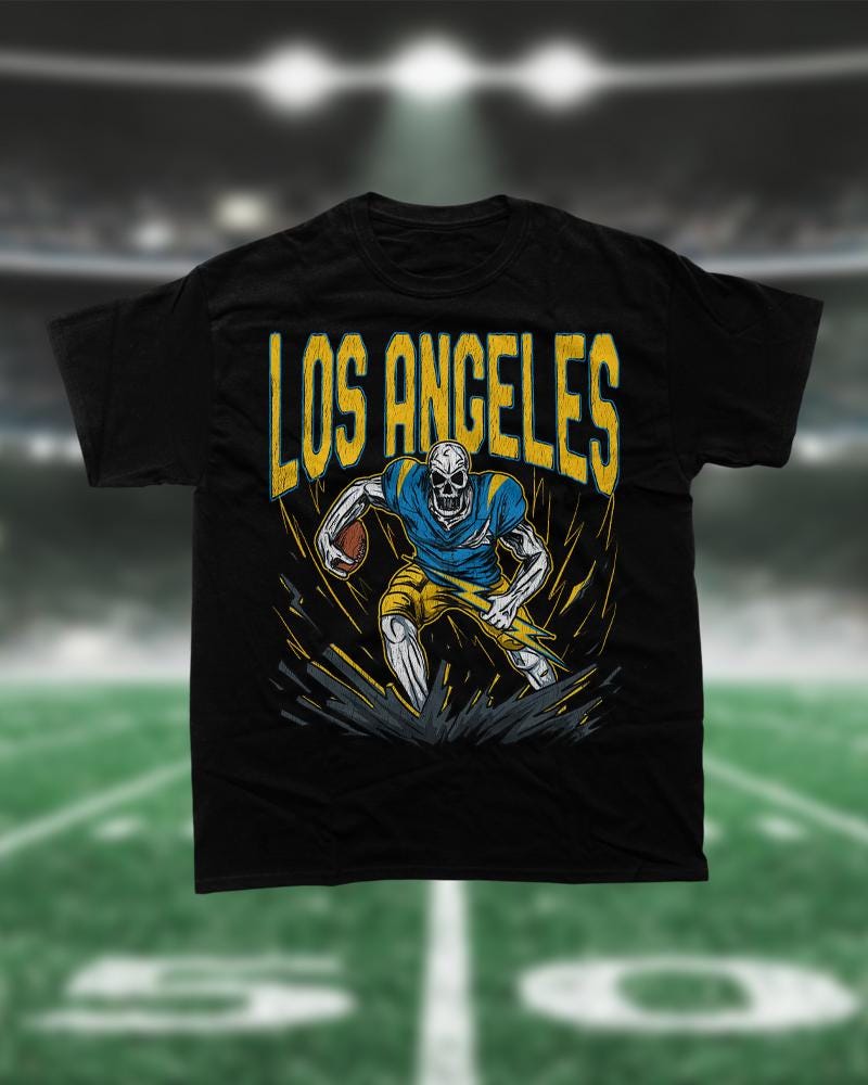 Chargers Football Shirt, Graphic Tees, Skeleton Shirt, Merch