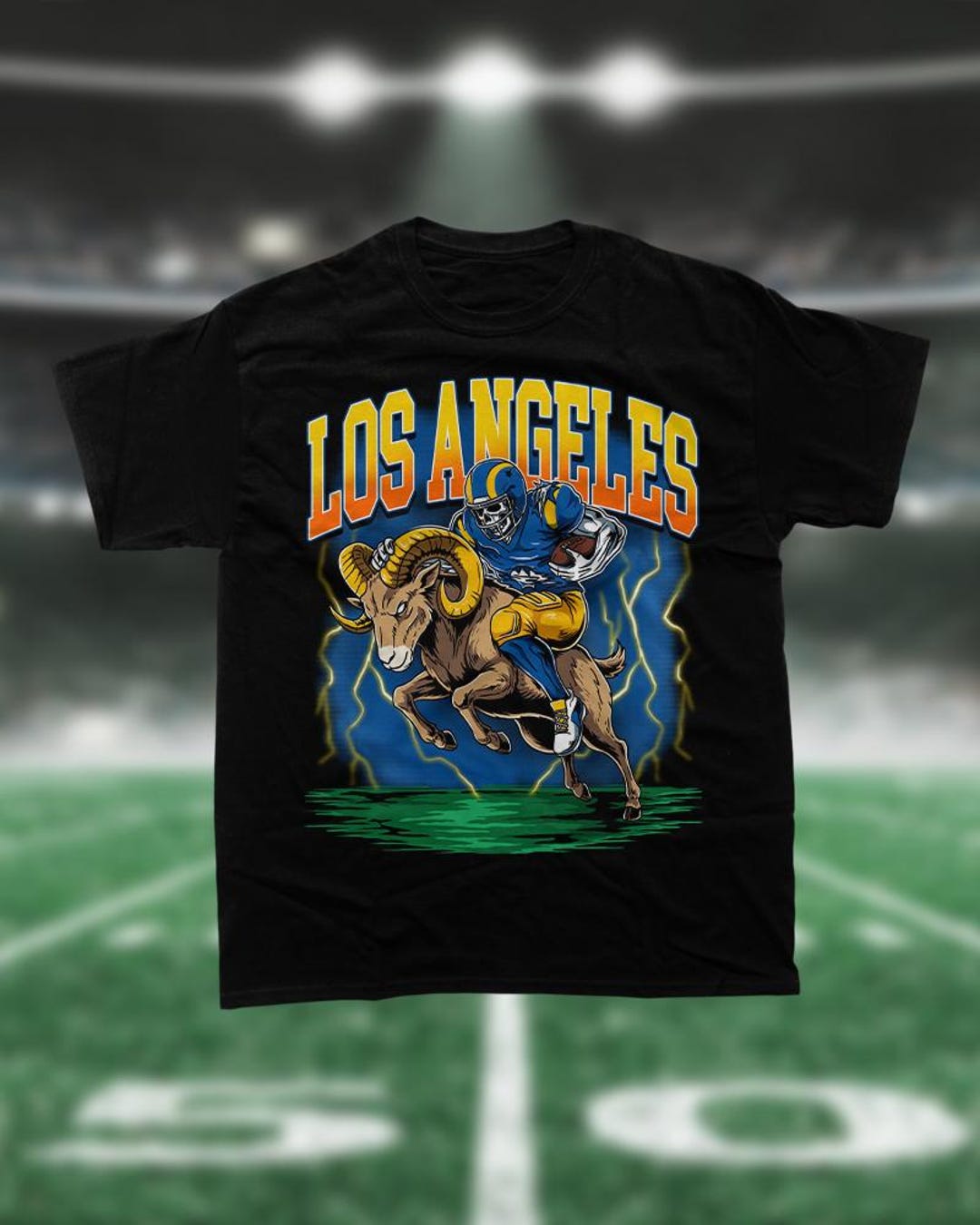 Skeleton Rams Logo Los Angeles Football Rams Skeleton Fan Shirt | Skeleton Fan Tee ...