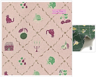 Japanese Cotton Linen Fabric Canvas Fabric Your Cat-50CM