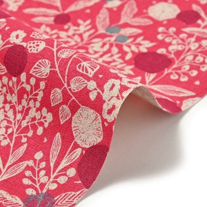 Japanese Cotton Linen Canvas Fabric Echino By Etsuko furuya plum-50CM