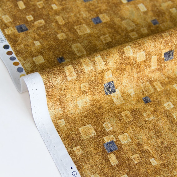 Kaufman Cotton Fabric Patchwork Quilting Fabric Squares Gold 50CM 