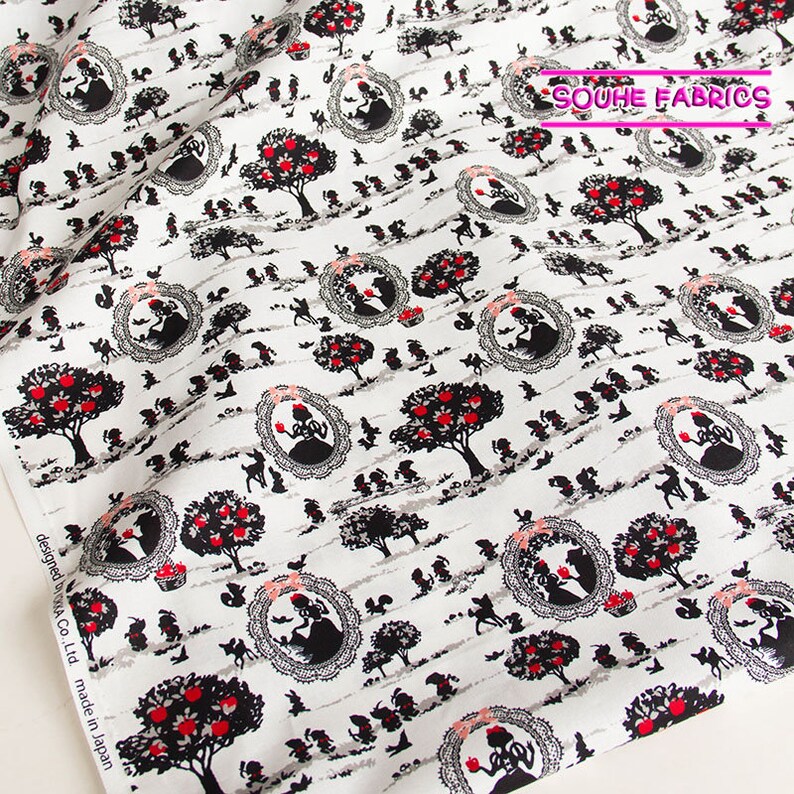 Japanese Kokka Cotton Fabric Quilting Fabric Snow White-50CM