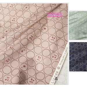 Japanese Kokka Oxford Cotton Fabric Cherry Circle-50CM