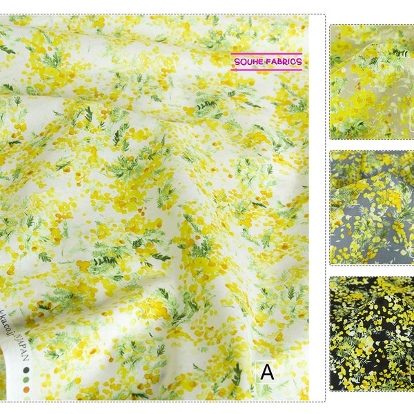 Japanese Cotton Lawn Fabric Watercolor Flower -50CM