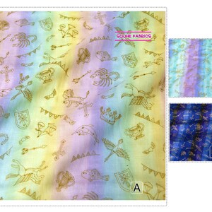 Double Gauze Cotton Fabric Constellation gold  Japan kokka-50CM