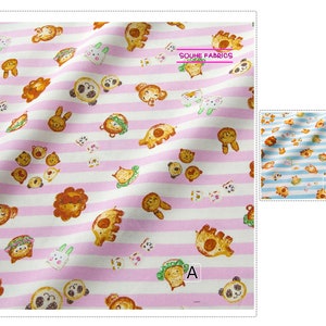 Japanese Cosmo Oxford Cotton Fabric Animal shaped food  -50CM
