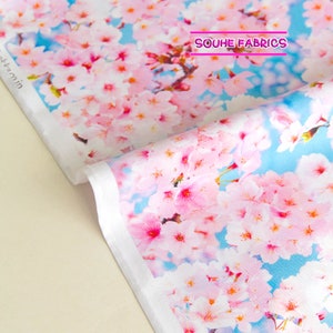 Japanese Kokka Digital Print Cotton Fabric Quilting Fabric Sakura-50CM
