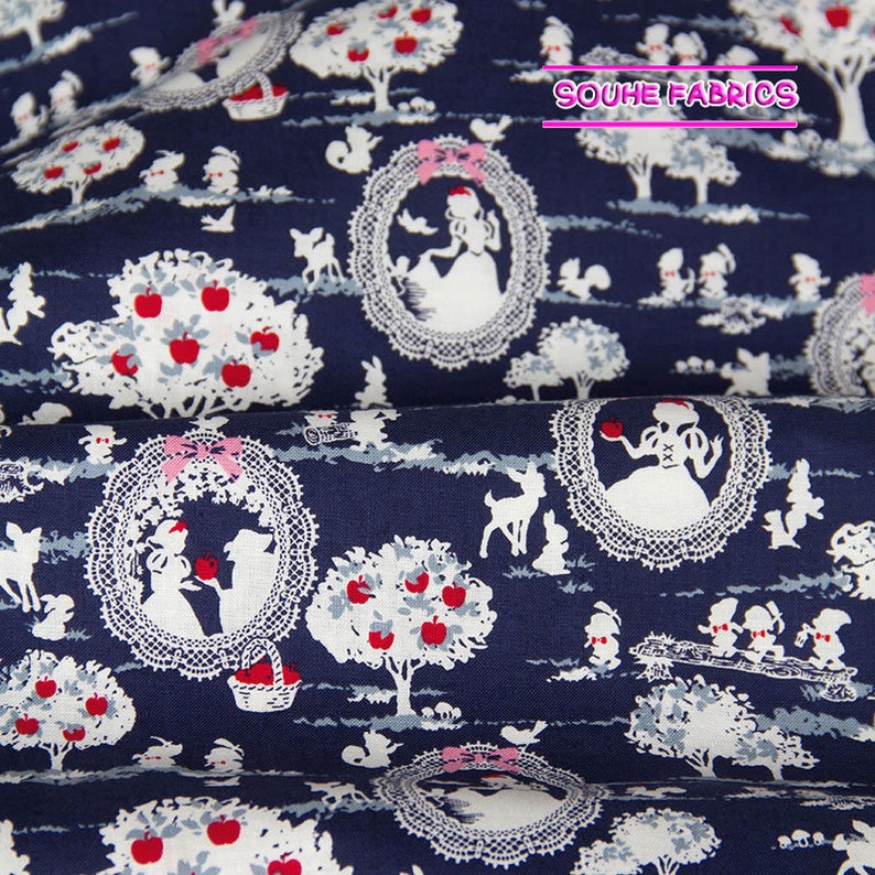 Japanese Kokka Cotton Fabric Quilting Fabric Snow White-50CM