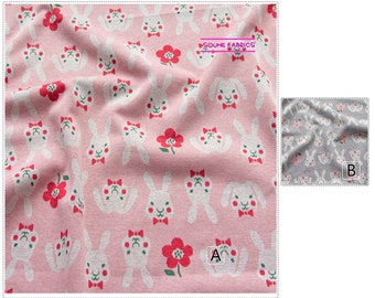Tricot Tissu Coton pour enfant Lapin-50CM