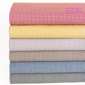 Japanese Cotton Small Gingham Fabric Checked Fabric -50CM