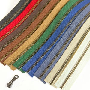 1 Meter YKK #5 One-way Metal Bronze Coil Zippers DIY Sewing Bag Accessories A