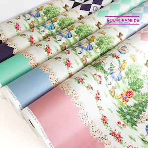 Japanese Cotton Fabric Lolita Fabric Quilting  Fabric Alice Wonderland-50CM