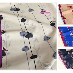 Japanese Cotton Linen Canvas Fabric Echino By Etsuko furuya Balance Bird by-50CM