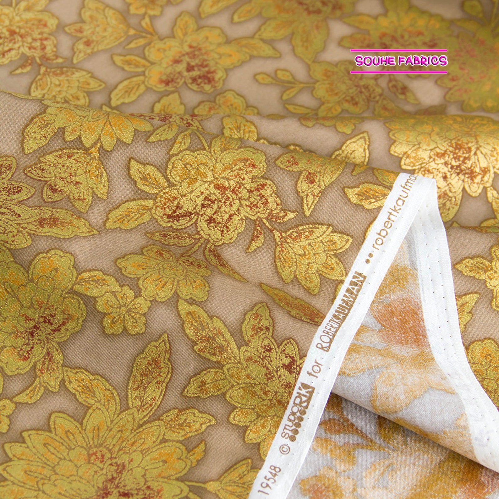 Kaufman Cotton Fabric Patchwork Quilting Fabric Fiorella Etsy