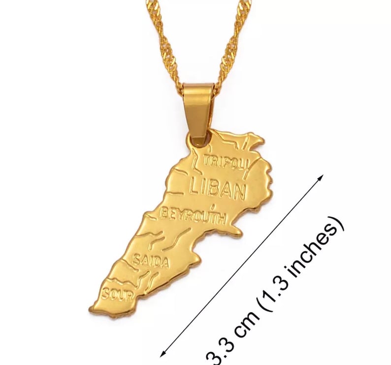 Lebanon Jewelry. Lebanese Map Choker. Lebanese Map Necklace. Etsy