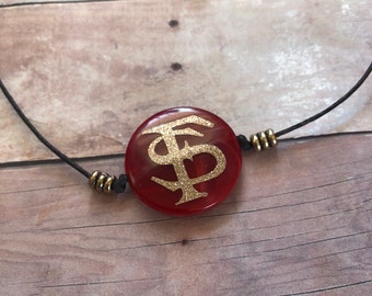I Love Florida State Seminoles FSU Letters Heart Pendant Gold Plated Silver 19x15mm I Love Florida State Seminoles FSU Letters Heart Pendant Gold Plated Silver 19x15mm