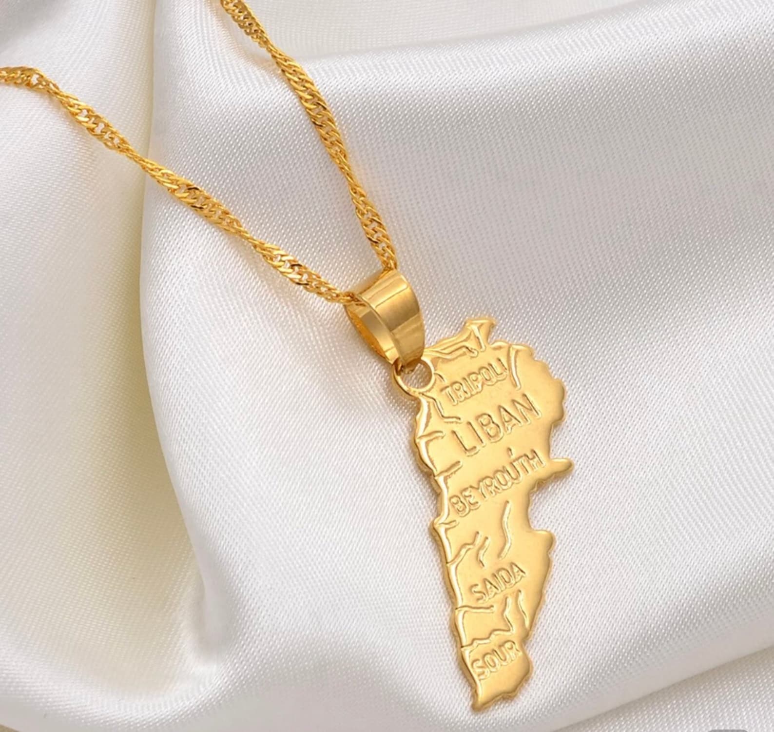 Lebanon Jewelry. Lebanese Map Choker. Lebanese Map Necklace. Etsy