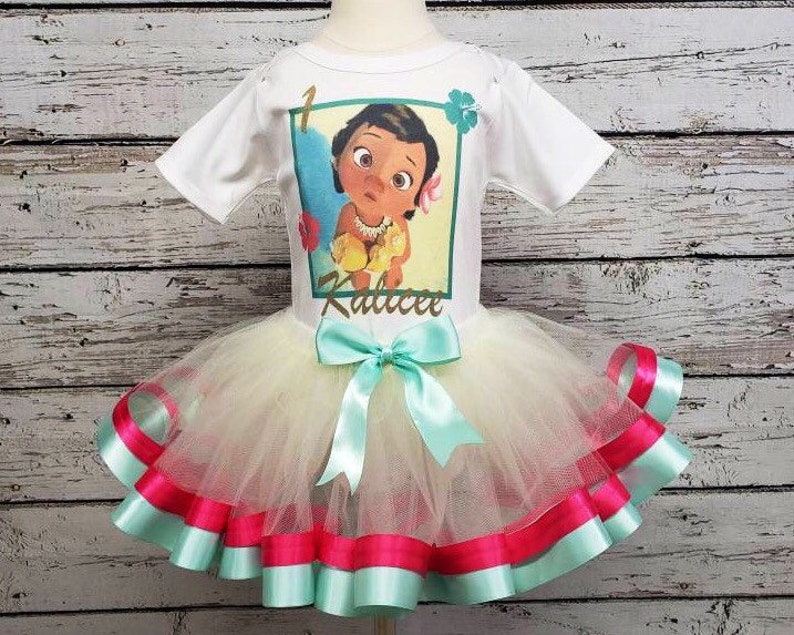 Baby Moana Birthday Tutu Set Outfit Your Child/'s Name and Age