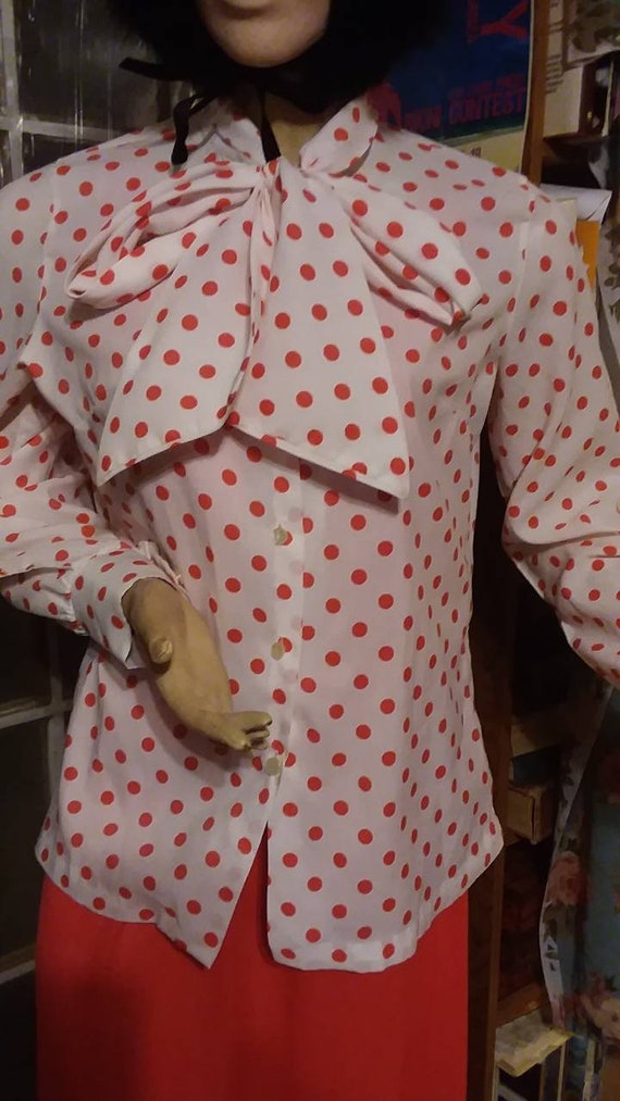 red and white spotty shirt