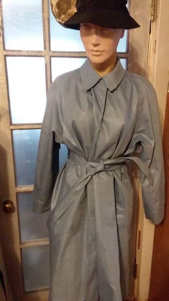 Vintage Womens London Fog Maincoats Raincoat Blue and White | Etsy