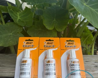 3-BIC WHITE OUT Cover-It Multi Purpose Pen & Ink Correction Fluid 0.7 fl oz 20ml