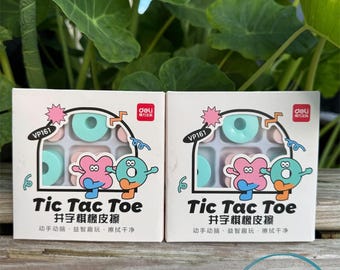 Tic Tac Toe Erasers: Kids Game, School Supplies (Set of 2 VP161)