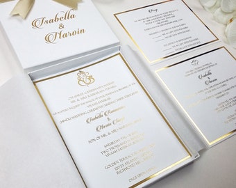 gold foil invitation etsy