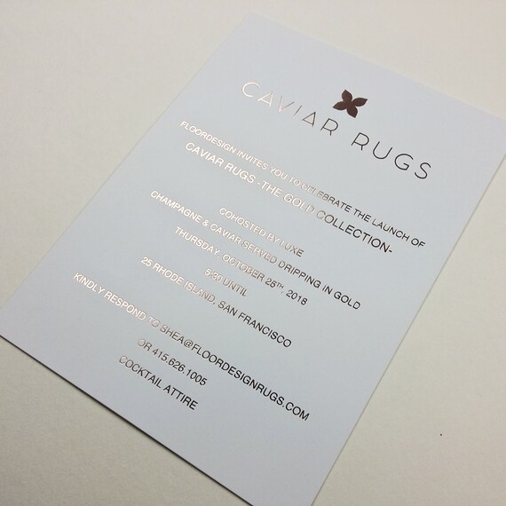 Invitation D Affaires Rose Gold Foil Imprime Invitation Etsy Canada