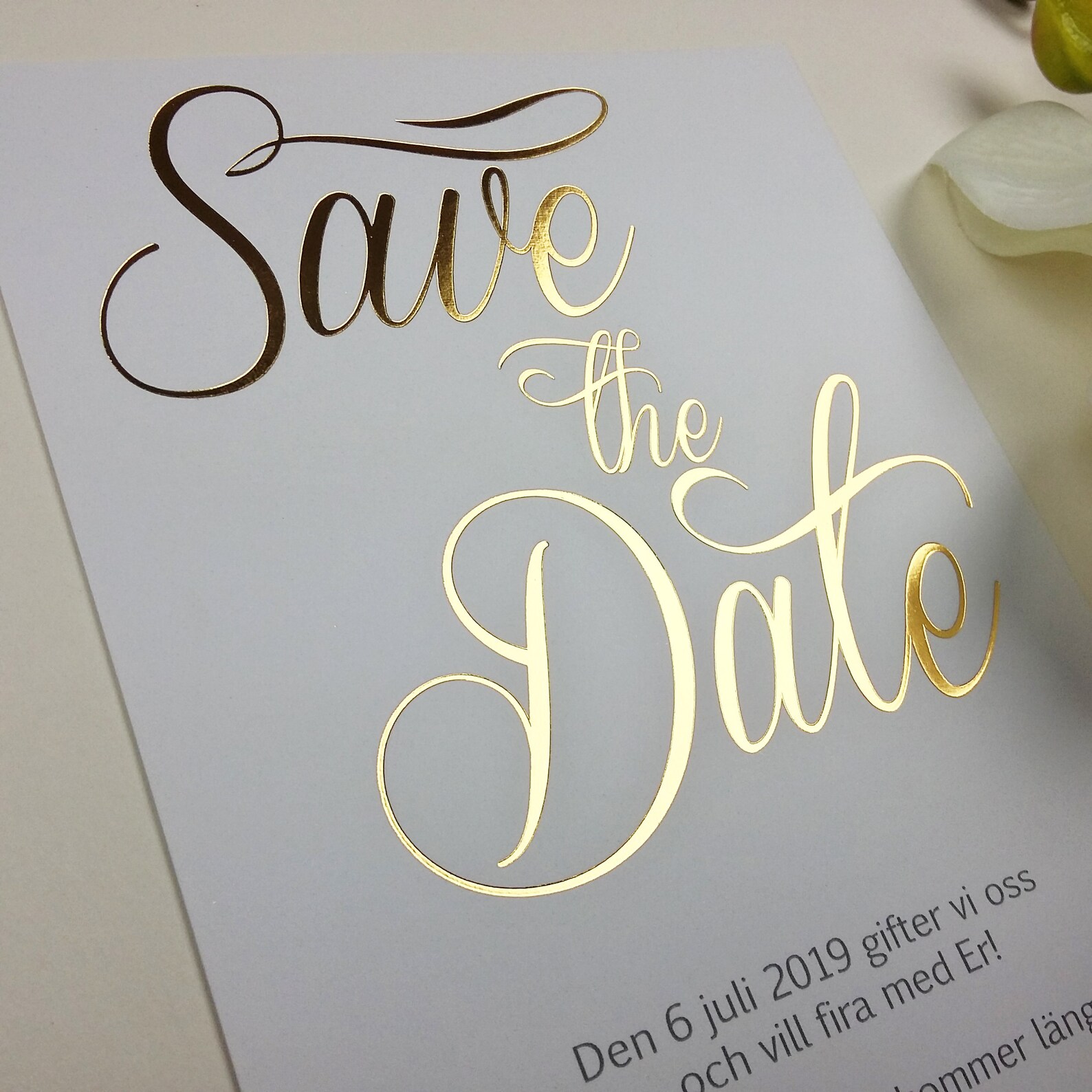 Metallic Gold Save the Date Card Gold Foil Save the Date Etsy