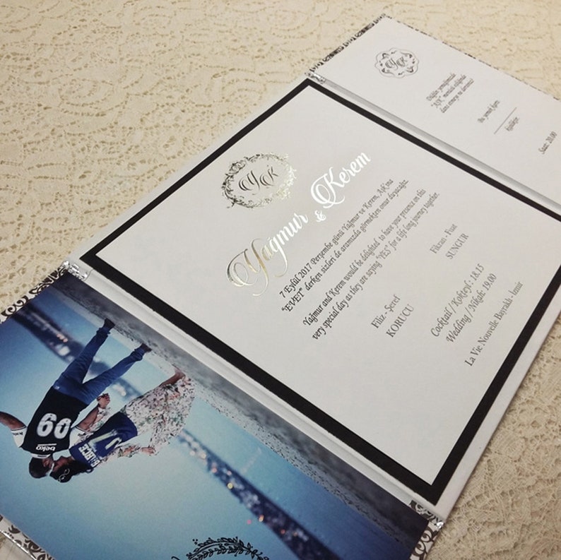 Hardcover Silver Foil Invitation Luxus Silver Foil Etsy