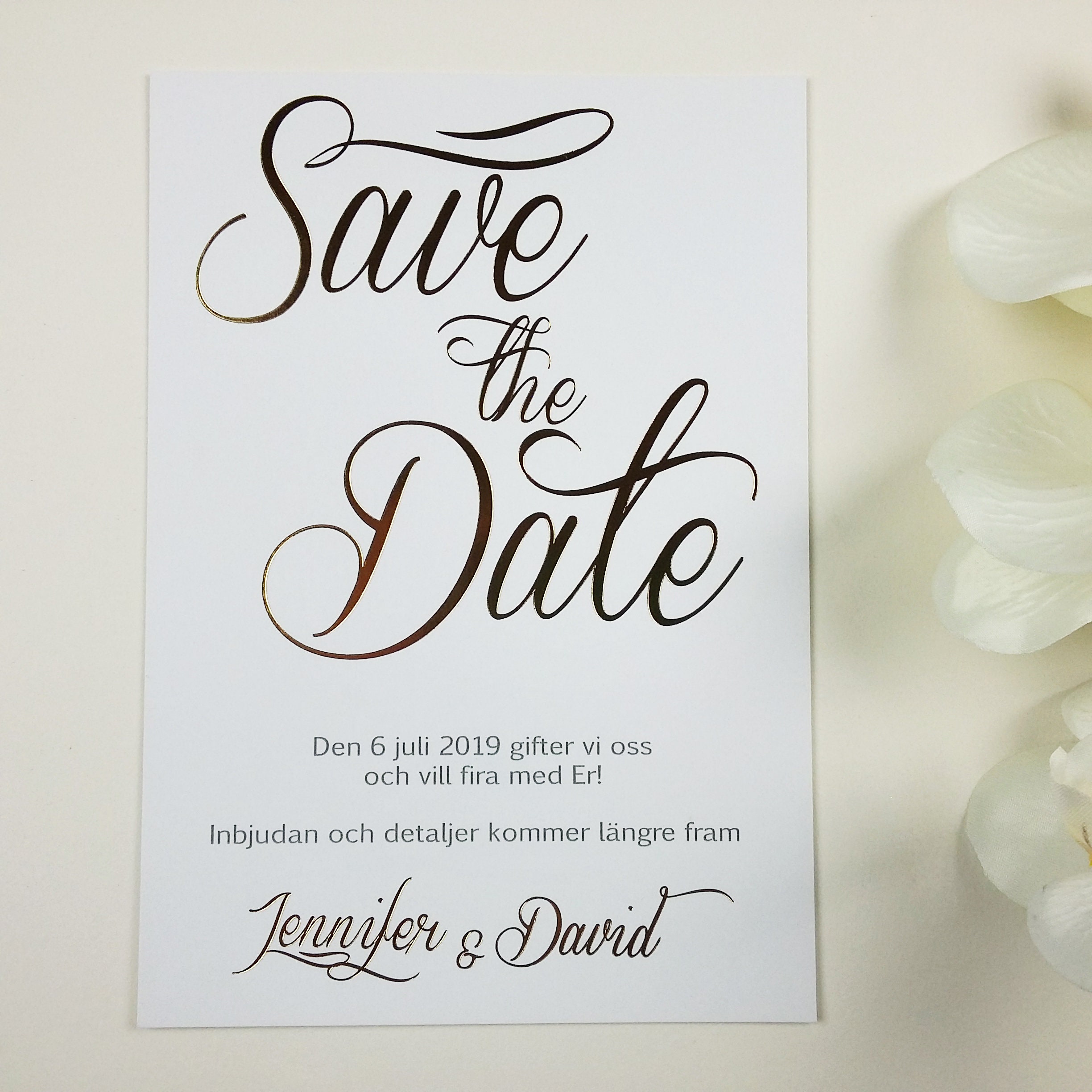 Metallic Gold Save the Date Card Gold Foil Save the Date Etsy
