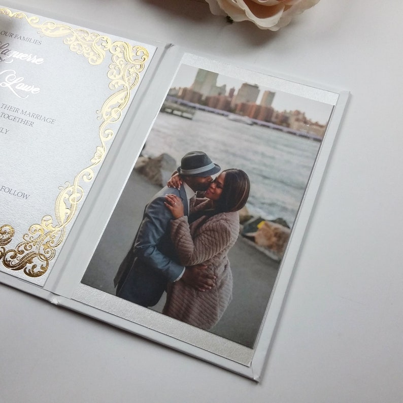 SAMPLE Handmade Hard Cover Invitation Gold Hardcover Silver Etsy