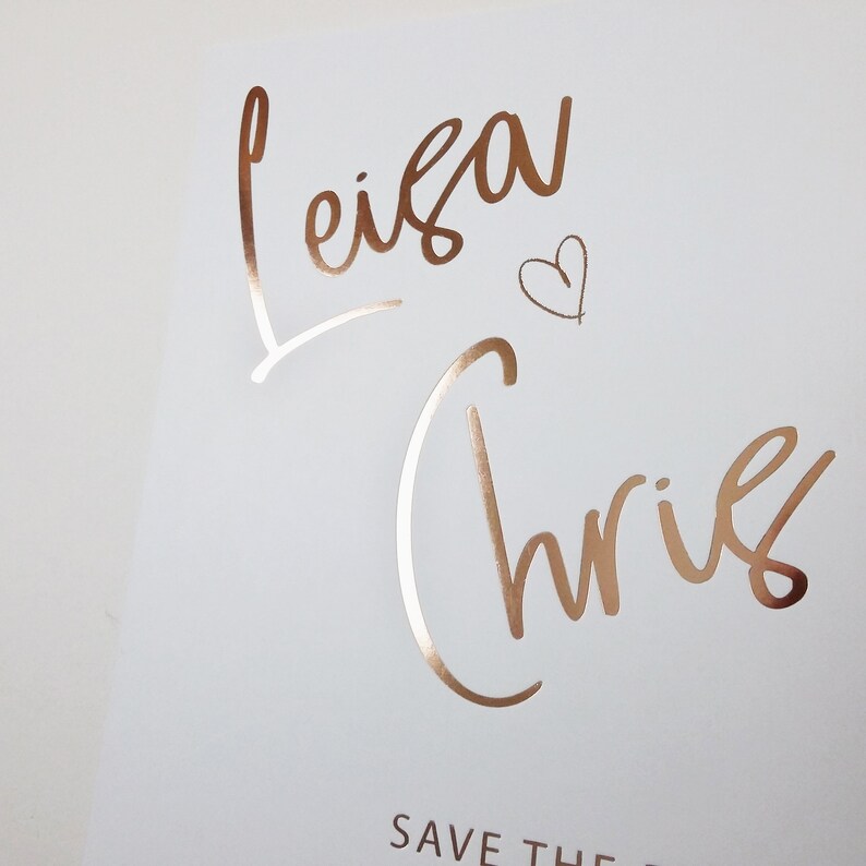 Rose Gold Save the Date Rose Gold Stamped Save the Date Etsy