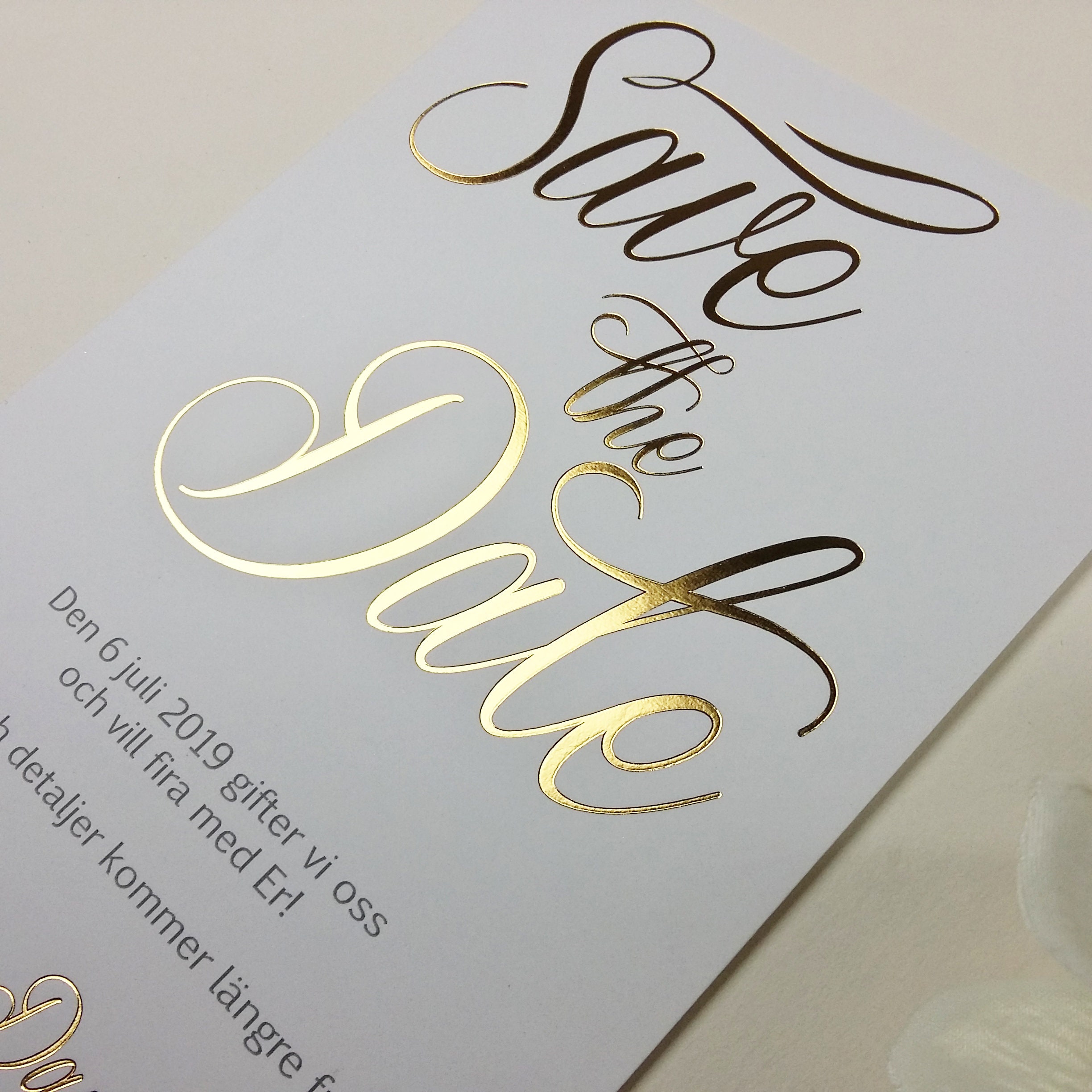 Metallic Gold Save the Date Card Gold Foil Save the Date Etsy