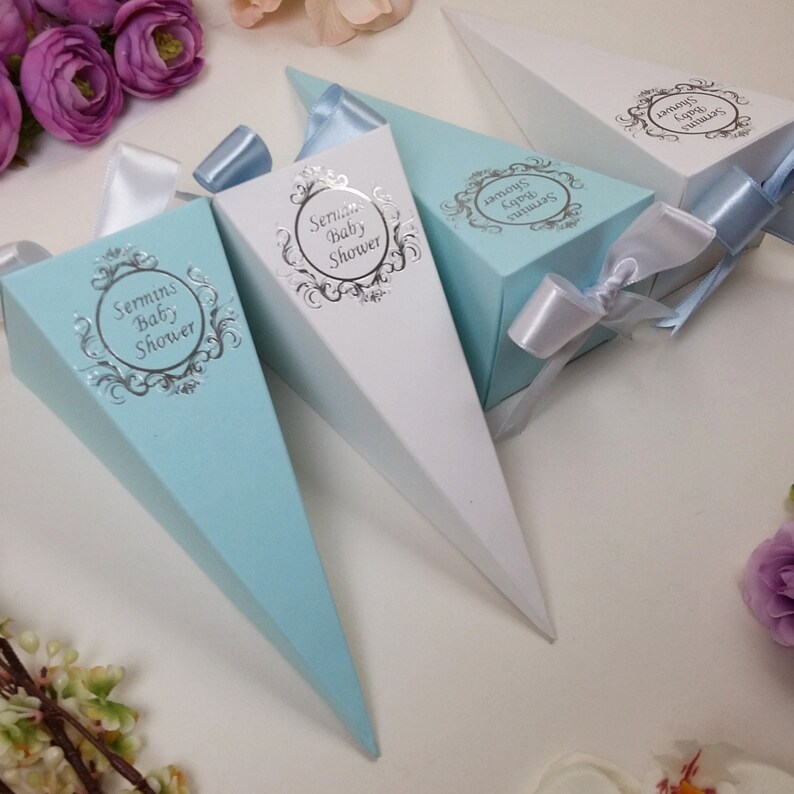 Personalized Cone Shaped Favor Box Custom Unique Favor Etsy