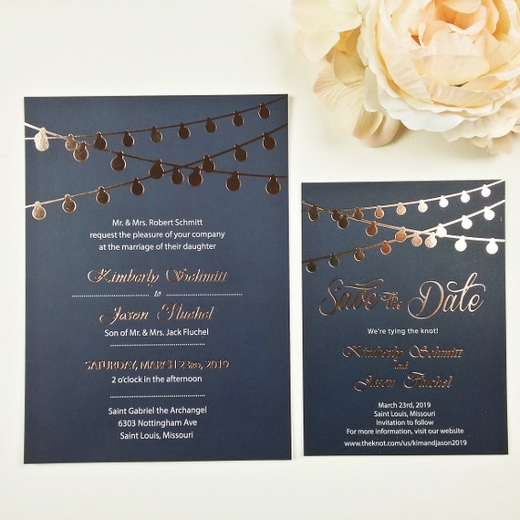 Foiled Mr and Mrs wedding card