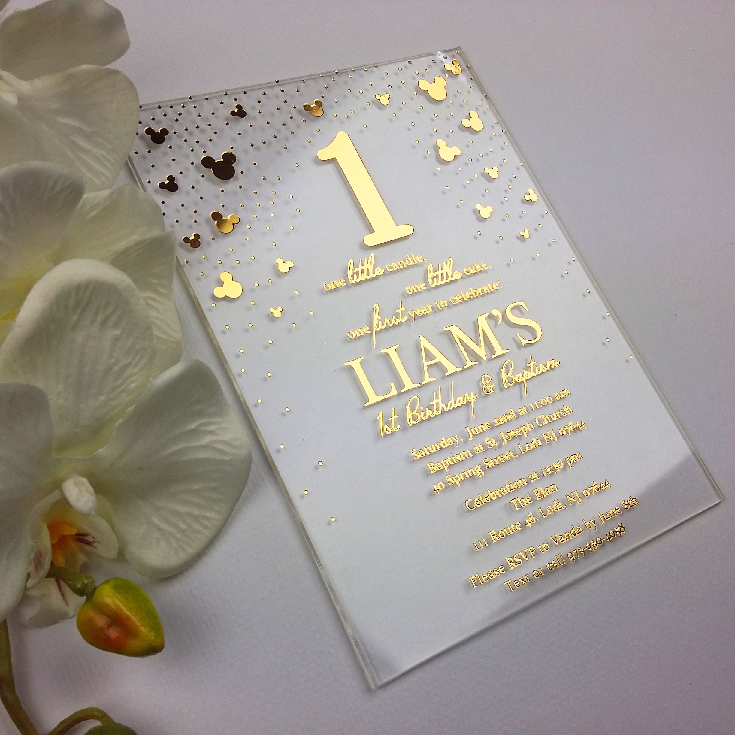 Acrylic Birthday Invitation Unique Transparent Birthday Etsy