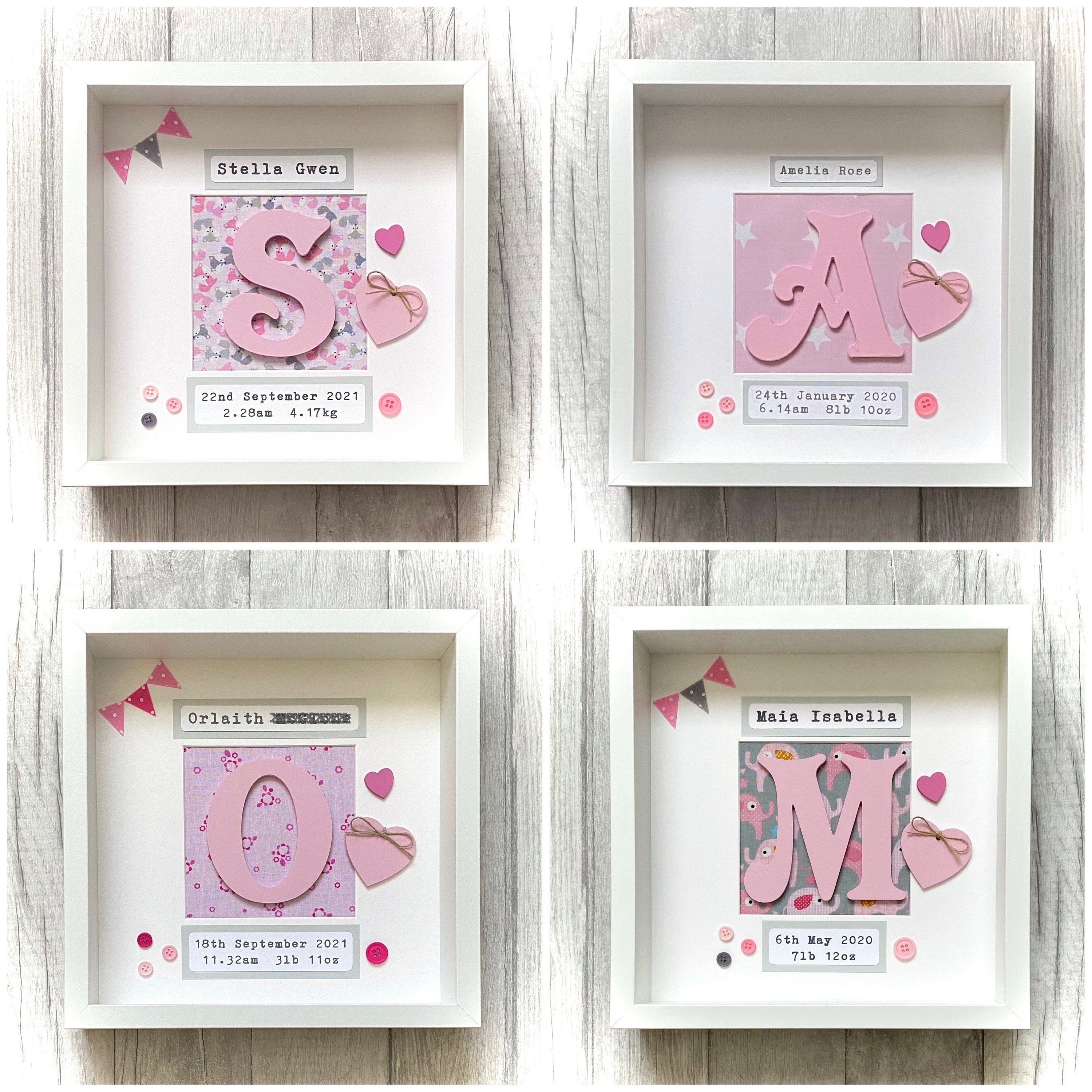 Personalised New Baby Christening Box Frame Gift Keepsake Etsy UK