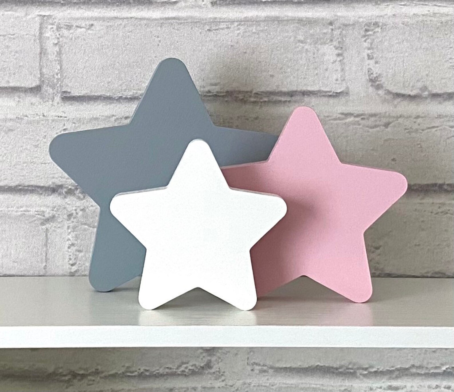 Freestanding Star Set Shelf Ornaments Nursery Decor Pink & Etsy UK