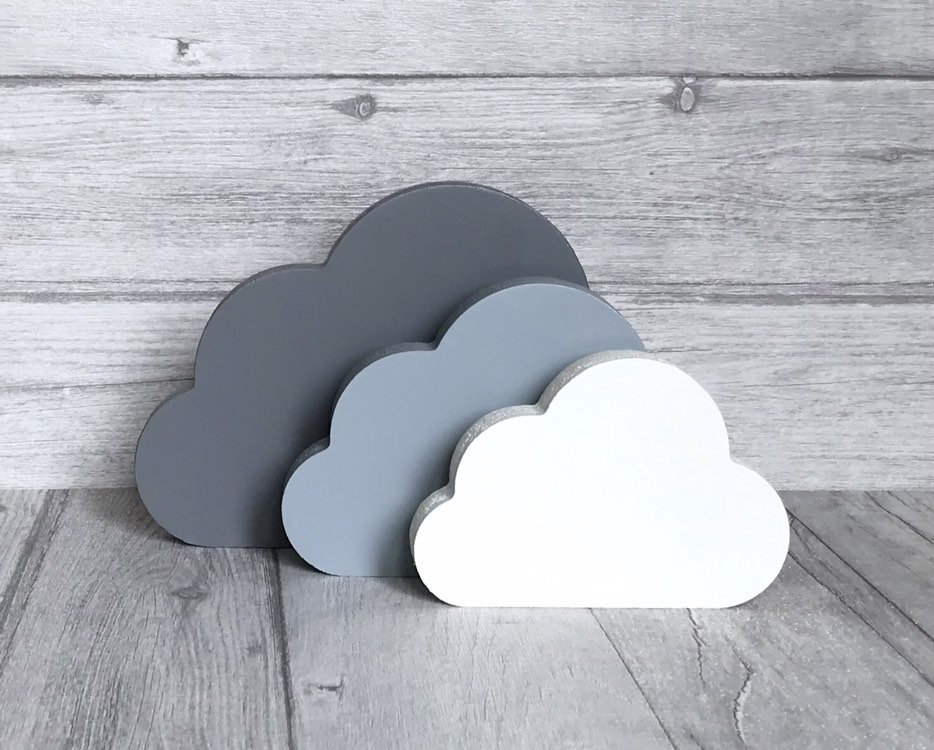 Freestanding Cloud Set Shelf Ornaments Nursery Decor Etsy UK