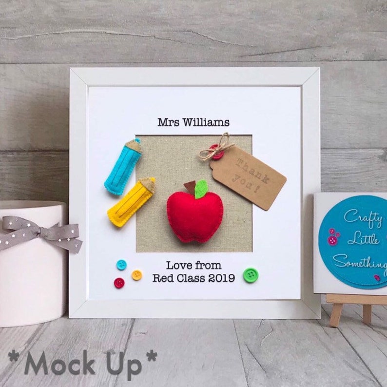 Thank You Teacher Box Frame Gift Personalised Teacher Gift Etsy