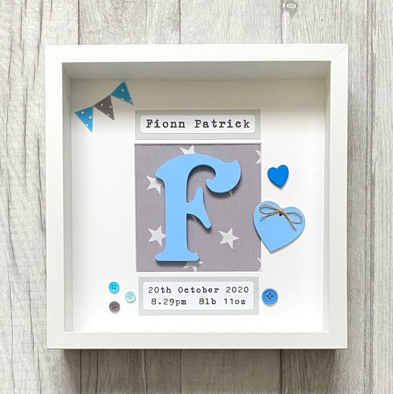 Personalised New Baby Christening Box Frame Gift Keepsake Etsy