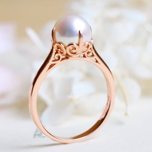 Marguerite Pearl Engagement Ring 