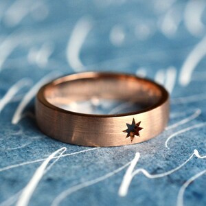 Alexis Men's Starlight Wedding Band, North Star Band, To the Moon and Back, Celestial Wedding, Stargazer, in 14k gold, 18k gold, Platinum