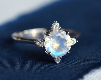 Vintage 18K Gold Blue Sapphire Eternity Anneau De Mariage Fête Femmes Hommes Bijoux