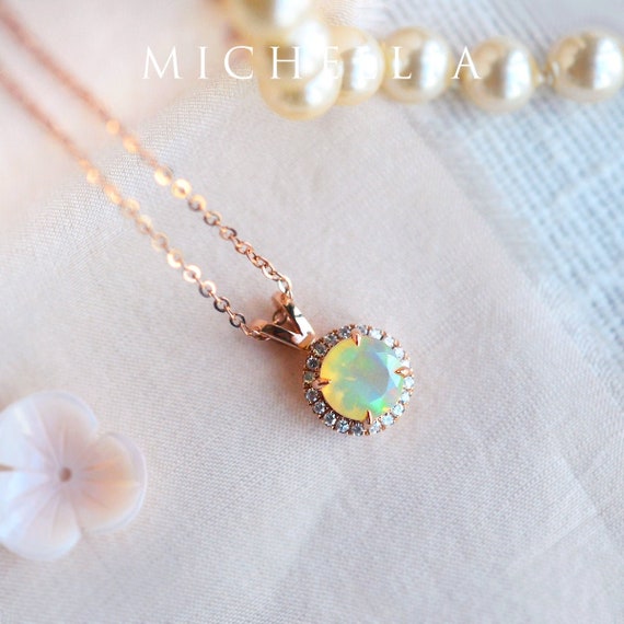 Platinum opal necklace deals