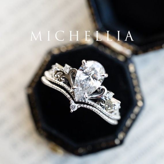Platinum moissanite store bridal sets